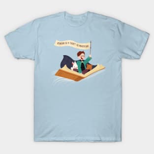 Reading is a ticket to adventure, book lover,   book reading,   reading day, T-Shirt